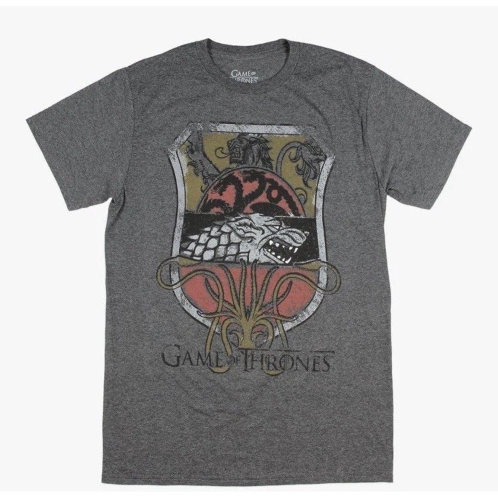 Game Of Thrones House Crest Logo Men's T-shirt XL Targaryen Stark Lannister Grey
